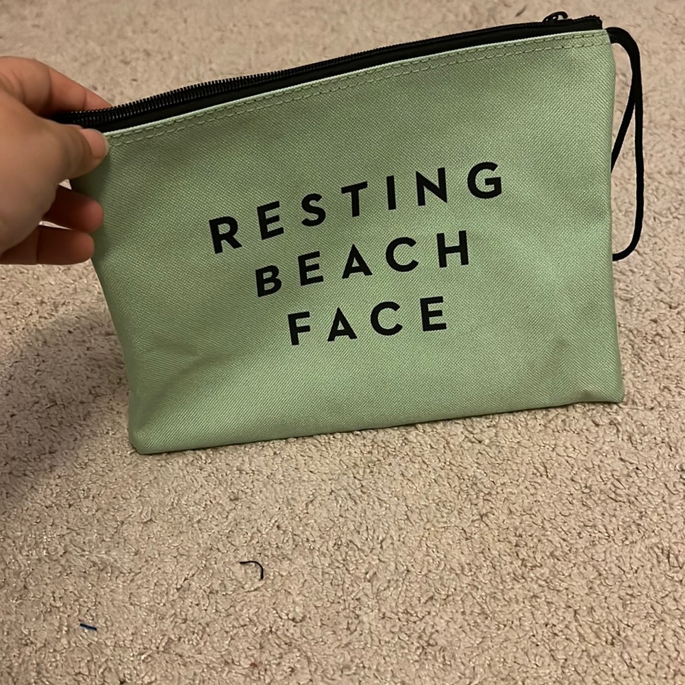 MILLY ✨ “Resting Beach Face” wet dry bag mint green zipper pouch